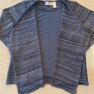 Attached tank/cardigan M set in heathered blue by Alfred Dunner